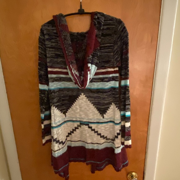 NWT Tunic length hooded open sweater cardigan. - Picture 2 of 3